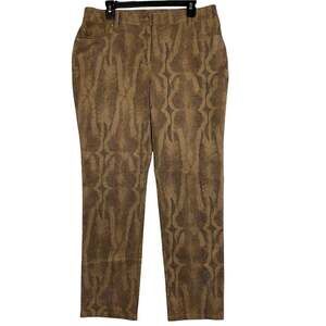 Chico's Women's Brown Tan Python Print Straight Leg Pants Size 12